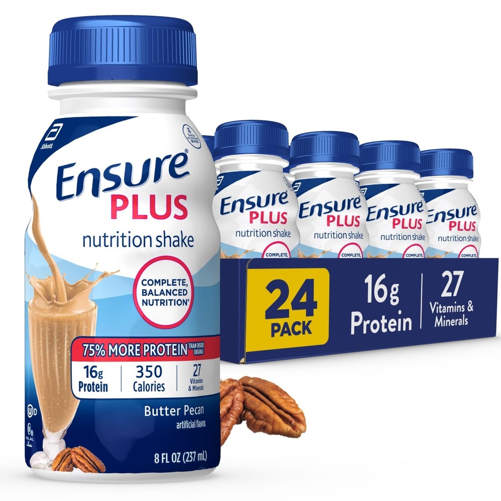 Sikre Plus Smør Pecan Nutrition Shake 124; Meal Erstatning Shake 124; Klar til at drikke â 124; 16g Protein og 27 Vitamin og mineralsk • 124; 8 fl oz - 24 Pack
