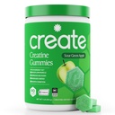 Creatine Monohydrate Gummies for Mænd & Kvinder - Boost Focus, Styrke og Endurance, Anti- Smelteformel, Vegan, Gluten- Free, Non- GMO, 1.5 Gram Creatin per Gummy (sour Green Apple, 90 ct)