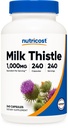 Nutricost Milk Thistle 1.000mg Ækvivalent, 240 Kapsler - 250 mg af 4: 1 Extract - Vegan, Non- GMO og Gluten Free