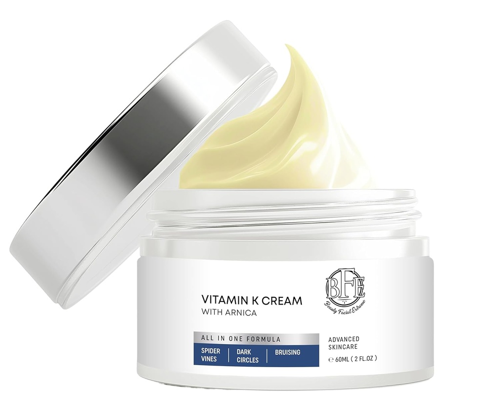 Vitamin K Cream-fugtgivende Bruise Healing Formel. Mørk Spot Rector for Bruising, Spider Veins & Broken Capellaries. Reducerer under øje mørke cirkler, fine linjer, Puffiness, & Wrinkler.