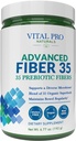 Vital Pro Naturals - Advanced Fiber 35 Powder supplement til kosttilskud og lejlighedsvis obstipation med 35 Prebiotiske fibre og 35 Økologiske superfødevarer til tyktarmen regelmæssighed, 6.77 oz