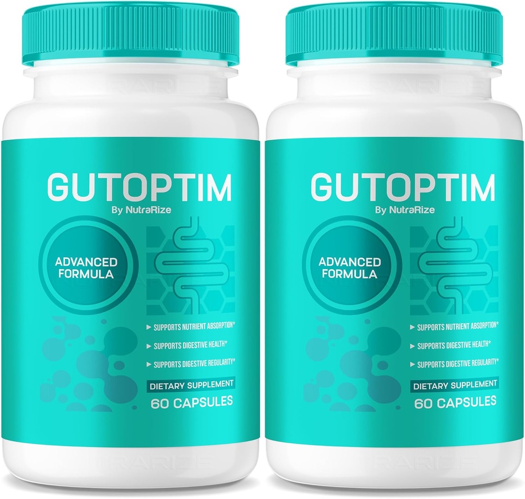 (2 Pack) GutOptim Vitamin, Avancerede Formel Kapsler til Gut Sundhed, GutOptim Alle naturlige supplement til fordøjelse Wellness, Ekstra Styrke Officiel Formel, Gut Optim Anmeldelser (120 Kapsler)
