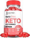 Keto Bits Keto ACV Gummies Extreme 2000MG Keto Bites Keto Gummies Apple Cider Vinegar Formulated with Pomegranate Beet Juice Powder B12 Vegan Non GMO 60 Gummys
