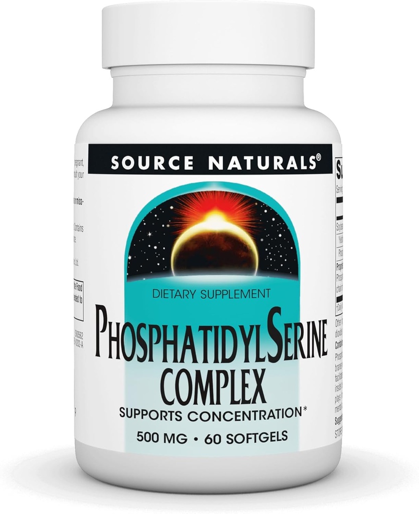 Kilde Naturals Phosphatidyl Serine Complex Stablilized Enzyme Supplement 500mg - 100% Pure - 60 Softgels