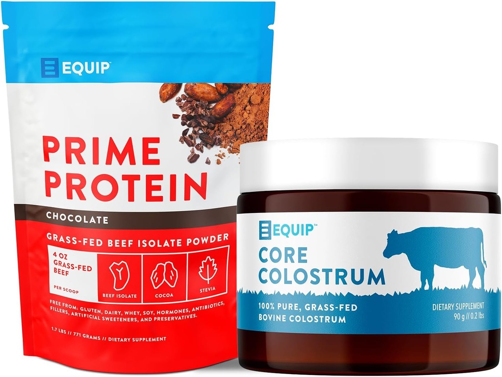 Equip fødevarer Prime Protein Powder Chocolate & Core Colostrum Powder