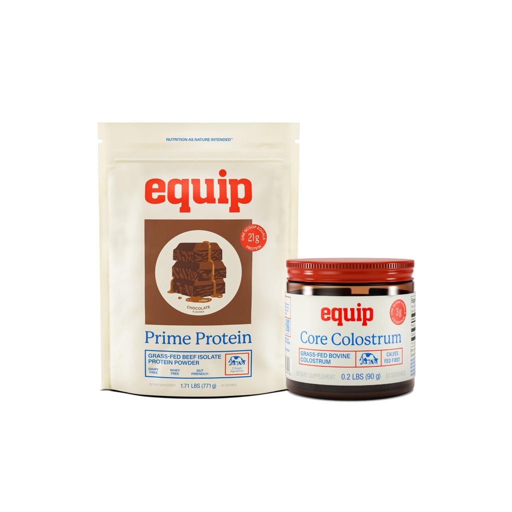 Equip fødevarer Prime Protein Powder Chocolate & Core Colostrum Powder