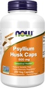 Now Foods Supplements, Psyllium Husk Caps 500 mg, Non- GMO Project Verified, Natural Opløselig Fiber, Intestinal Health *, 200 Veg Kapsler