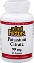 Naturlige faktorer - Kalium Citrate 99mg, understøtter sunde muskler, nerver & hjerte, 90 tabletter