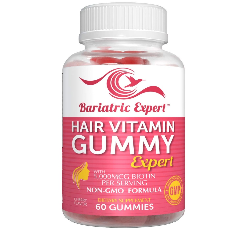 Bariatric Expert Hår Vitamin Gummies - Fast- Smeltning Kosttilskud til voksne Post Bariatric Kirurgi, Nutritionist Anbefalet, Essential Daily Formel for Optimal Wellness - 60 Greve