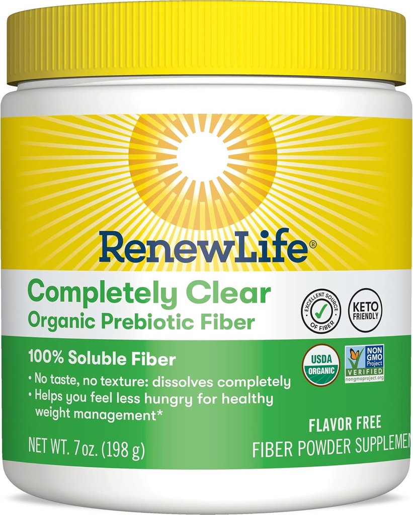 Renew Life Voksen helt klar økologisk Prebiotic Keto Friendly Fiber, Powder, 7 oz. (Pakke Maj Vary)