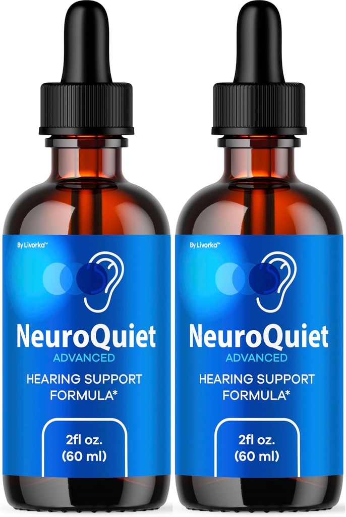 (2 Pack) NeuroQuiet Drops - Official NeuroQuiet Daily Hearing Support All Natural Clean Liquid Advanced Formel for Ear Health, Auditive Clarity & Indre Øre Balance Anmeldelser, 2 flasker til 2 måneder