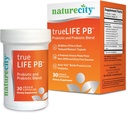 NatureCity True-Life- PB Hylde Stabil Blend Prebiotika og Probiotika til kvinder og mænd - fordøjelige Gut Health Kosttilskud til kvinder og mænd - Dairy Free - (30 Veggie Capsules)