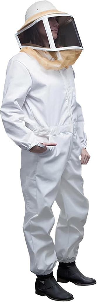 Mann Lake Deluxe Bee Suit, Beasure Gear med lynlås Square Veil, Holdbar 50 / 50 Cotton / Polyester Blend, Bee Protection Suit, Professional Beasure Suit for voksne, Stor