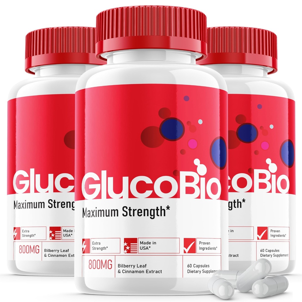 (3 Pack) Glucobio kapsler - Official Formel - Gluco Bio Support Vitamin, Glucobio Health Wellness Kapsler Maksimal styrke, Glucobio, Gluco Bio Pills Advanced Support (180 Kapsler)