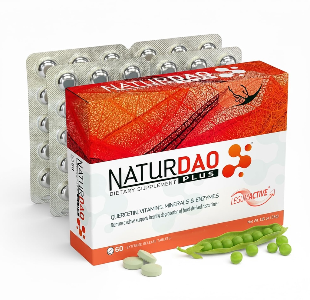 NATURDAO Plus ® DAO Enzyme 1.000.000 HDU per dosis - Catalase Enzyme - 8 Medfaktorer og Adjuvants - Avanceret Histamine Blocking Formel - Food Intolerance - 60 Udvidet Udgivelsestabletter