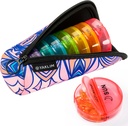 Yaklim Pill Organizer 2 gange om dagen, Excellent kvalitet Neopren Travel Pill Box, AM / PM Weekly Pill Containers 7 dag med transportabel lynlås opbevaring tørrepose til Vitamin Fish Oliils Supplement (Pink)