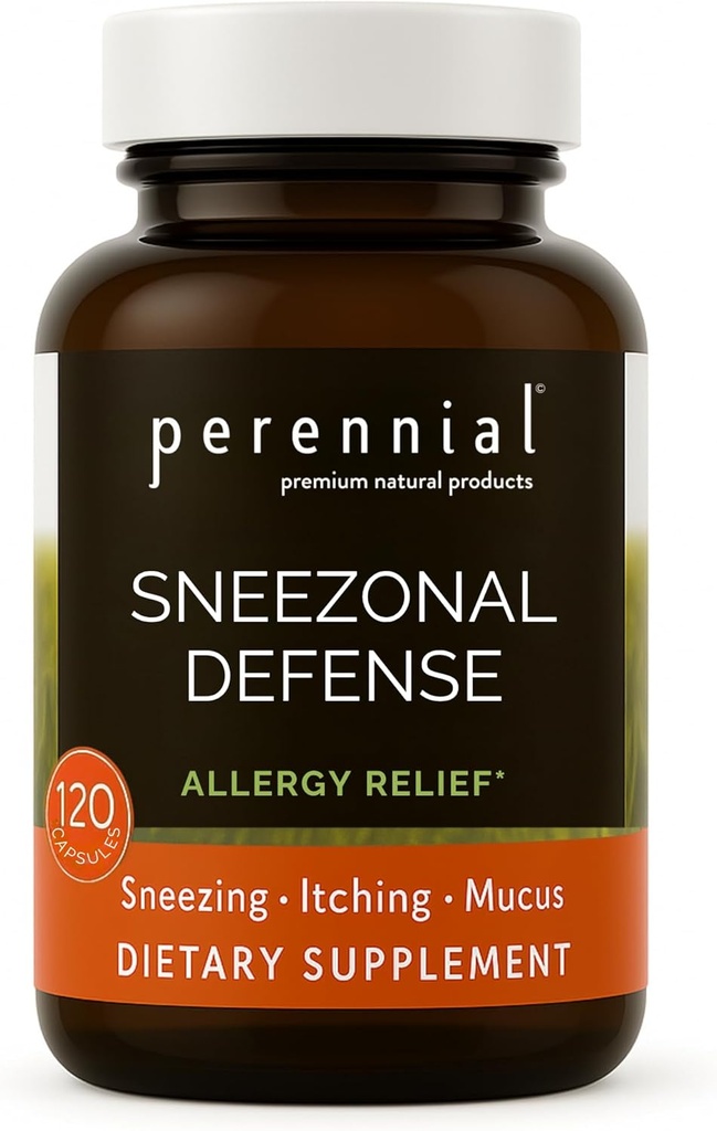 Senezonal Defense Allergy Relief Formel - Natural Herbal Supplement for Sæsonallergistøtte og immunsundhed - 120 Vegetariske kapsler, Non- GMO, Gluten- fri