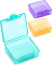 Sukuos Lille Pill Box 3 stk, Cute Travel Pill Case Daily Pill Organizer Portable for Pocket Purse for Vitamin Fish Oil Kosttilskud, Let at rengøre