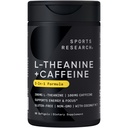Sports Research L- Theanine tillæg med koffein & kokos MCT Oil - Focus Energy, Alerness & relaxation without Drowsiness - 200mg L Theanine, 100mg Organic Coffein - 60 flydende bløddele