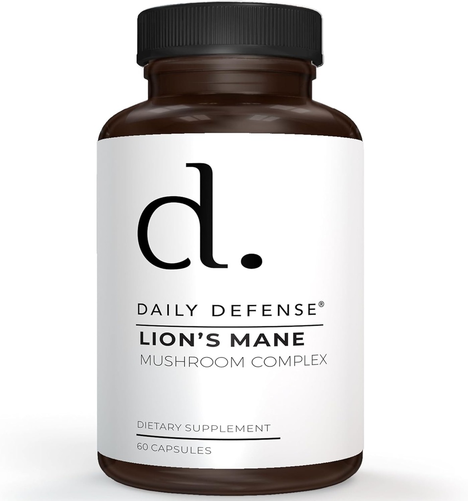 Lions Mane Mushroom Supplement 200mg - 5x Fruiting Body Mushroom Kosttilskud med Reishi, Maitake, Shiitake, & Chaga - Memory & Focus Brain Support Kosttilskud, 60 Nootrope Kapsler, Lavet i USA