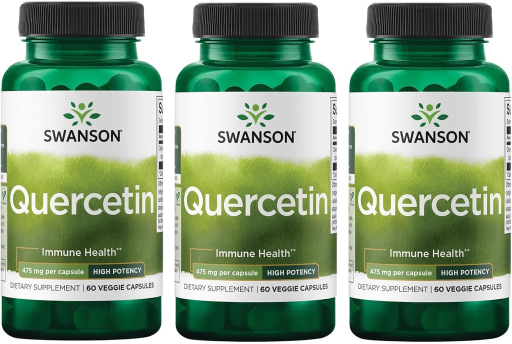 Swanson High Potence Quercetin - Antioxidant Defense - (60 Veggie Capsules) 3 Pack