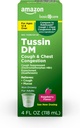  Basic Care Tussin DM, Cough Plus Chest Congestion Syrup for Adults and Ages 12 and Over, Raspberry Flavor, 4 fl oz (Pack of 1)