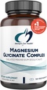 Design for sundhed Magnesium Glycinate Complex - Chelated Magnesium Bisglycinate + Høj Absorption Magnesium til Calming & Sleep, Heart Health, immunforsvar & Knoglestyrke - Vegan (120 kapsler)