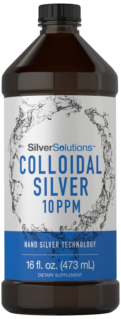 Carlyle Colloidal Sølv Liquid 124; 10 PPM-124; 16 fl. Oz (473 ml) - 124; med Nano Silver Technology Solutions - 124; Vegetar, Non- GMO, Gluten Free Supplement