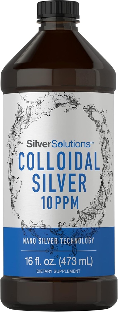 Carlyle Colloidal Silver Liquid | 10 PPM | 16 fl. Oz (473 mL) | with Nano Silver Technology Solutions | Vegetarian, Non-GMO, Gluten Free Supplement