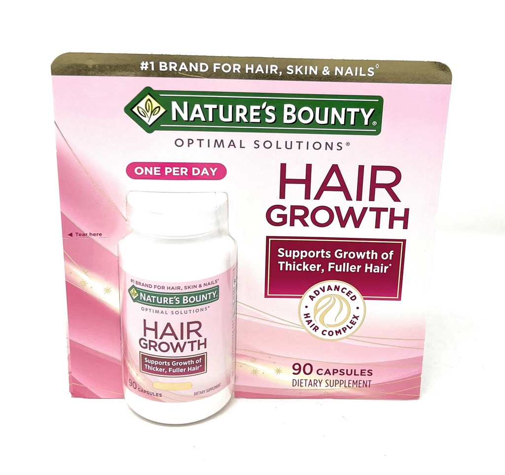 Nature 's Bounty hårvækst supplement, 1 Per dag, Klinisk vist for at understøtte Thicker, Fuller hår, med Biotin, Silicon & Arginin, 90 kapsler
