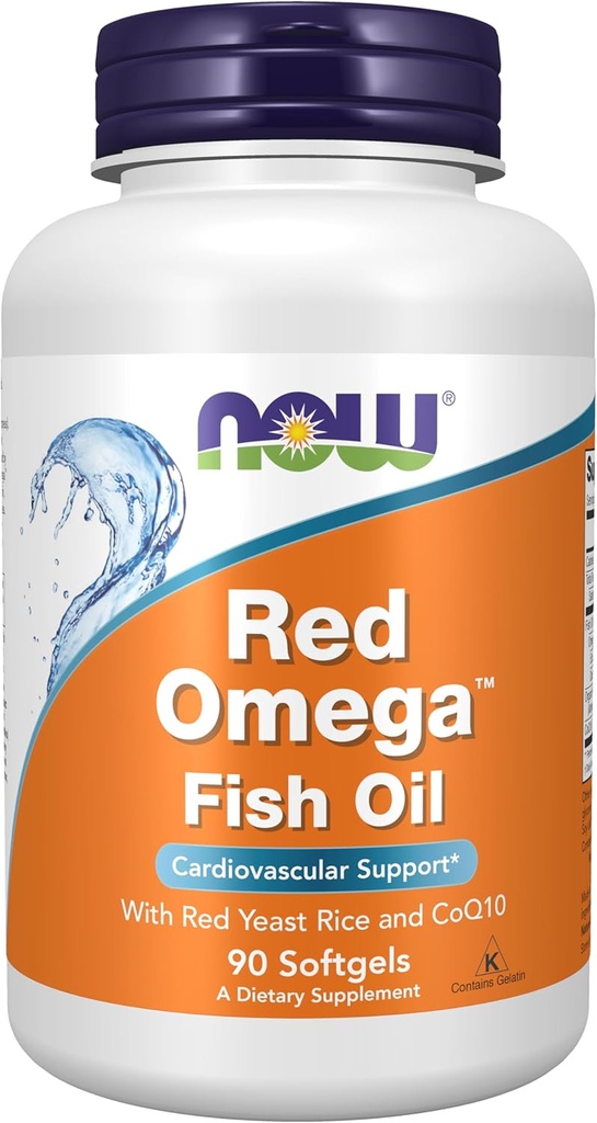 Now Foods Supplements, Red Omega ™ med CoQ10 30 mg og Omega-3 Fish Oil, Cardiovaskulær Support *, 90 Softgels