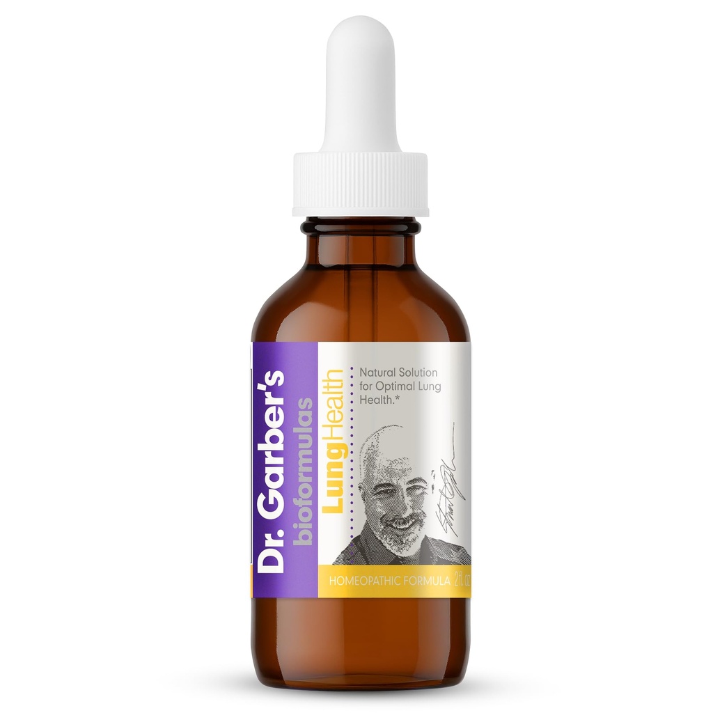 Dr. Garber 's Natural Solutions Lung Health Oral Drops - Gemmoterapi flydende supplement til Beskyt & Rense Lungs, Reparation Beskadiget Lung Tissue, Lung Health Support, Allergi & Astma Relief - 60ml
