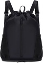 sportsny Løbegang Backpack Sport Gym Bag med Sko Segment, String rygsæk Cinch for kvinder Mænd, Vand- resistent Løbegang Bag til træning Rejser, Letvægt, Sort, Patent venter