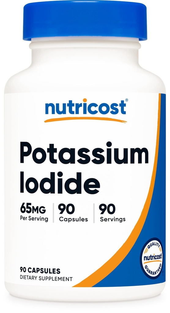 Nutricost Kalium Iodide (KI), 90 Kapsler, 65mg Kalium Iodide Per Serving, Vegetar, Non- GMO & Gluten Free