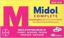 Midol Complete Maximum Strength Pain Reliever Caplets 40 ea (pakning med 4)