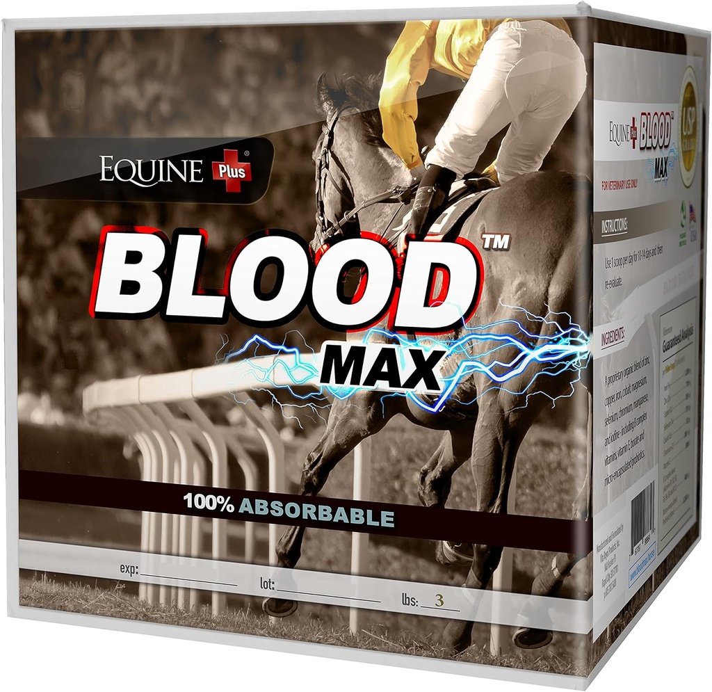 (3 lbs.) - Performance Red Blood Cell Health Builder for Heste - 100% Absorbable Iron, Copper, Zink & B Complex Vitamin