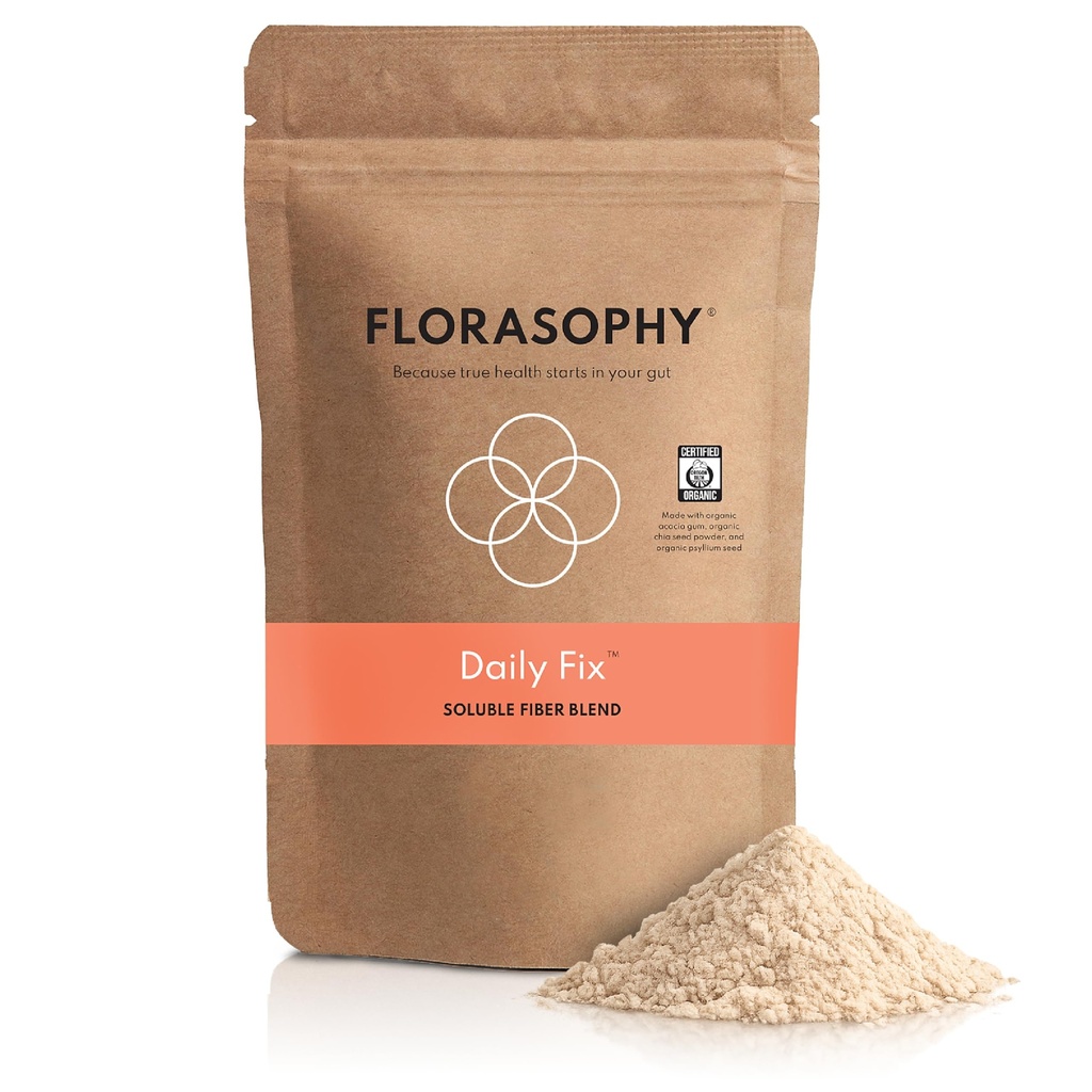 Daily Fix Organic Soluble Fiber Supplement for Digestive Gut Health, Gluten Free Vegan Soluble Prebiotic Powder, One Month Supply