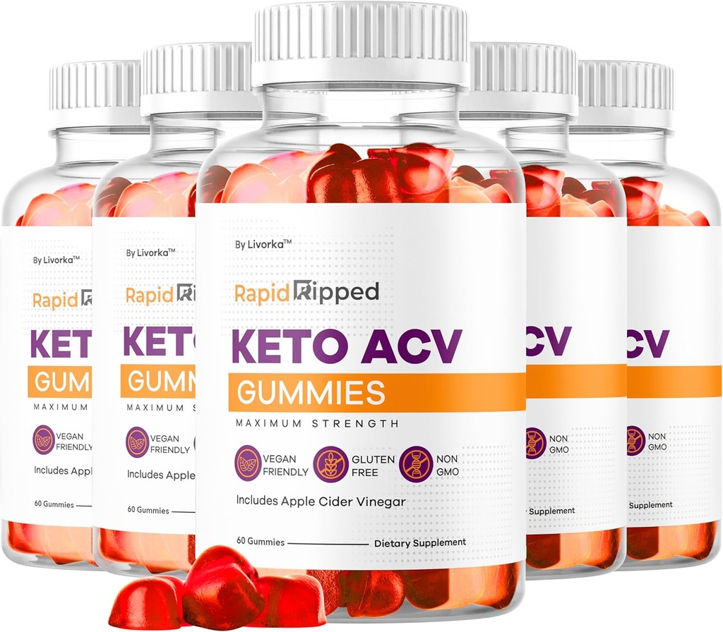 LIVORKA (5 Pack Rapid Ripped Keto ACV Gummies, Keto ACV Ripped Gummies, Ripped Keto ACV Gummies, RapidRipped Keto ACV Gummies, Rapid Ripped, Keto ACV Gummies Rapid Ripped, 300 Gummies for 5 Måneder