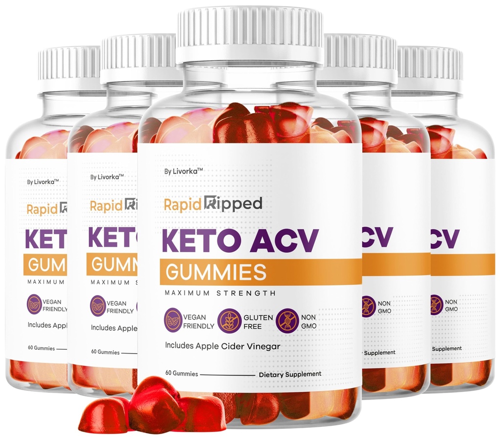 LIVORKA (5 Pack Rapid Ripped Keto ACV Gummies, Keto ACV Ripped Gummies, Ripped Keto ACV Gummies, RapidRipped Keto ACV Gummies, Rapid Ripped, Keto ACV Gummies Rapid Ripped, 300 Gummies for 5 Måneder