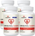 Ubiquinol CoQ10- 600mg- Softgel, Aktiv form af Coq10 Ubiquinol tillæg med vitamin E & Omega 3, 6, 9, Høj Absorption- Coenzyme- Q10, Kraftig antioxidant til energiproduktion, 240 Tæl