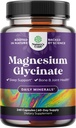 Pure Magnesium Glycinate Supplement 400mg Per Servering - Vegansk Høj Absorption Chelated Magnesiumkapsler til kvinder og mænd med Elemental 400mg for Mood Sleep and Relaxation Support - 240 Tæl