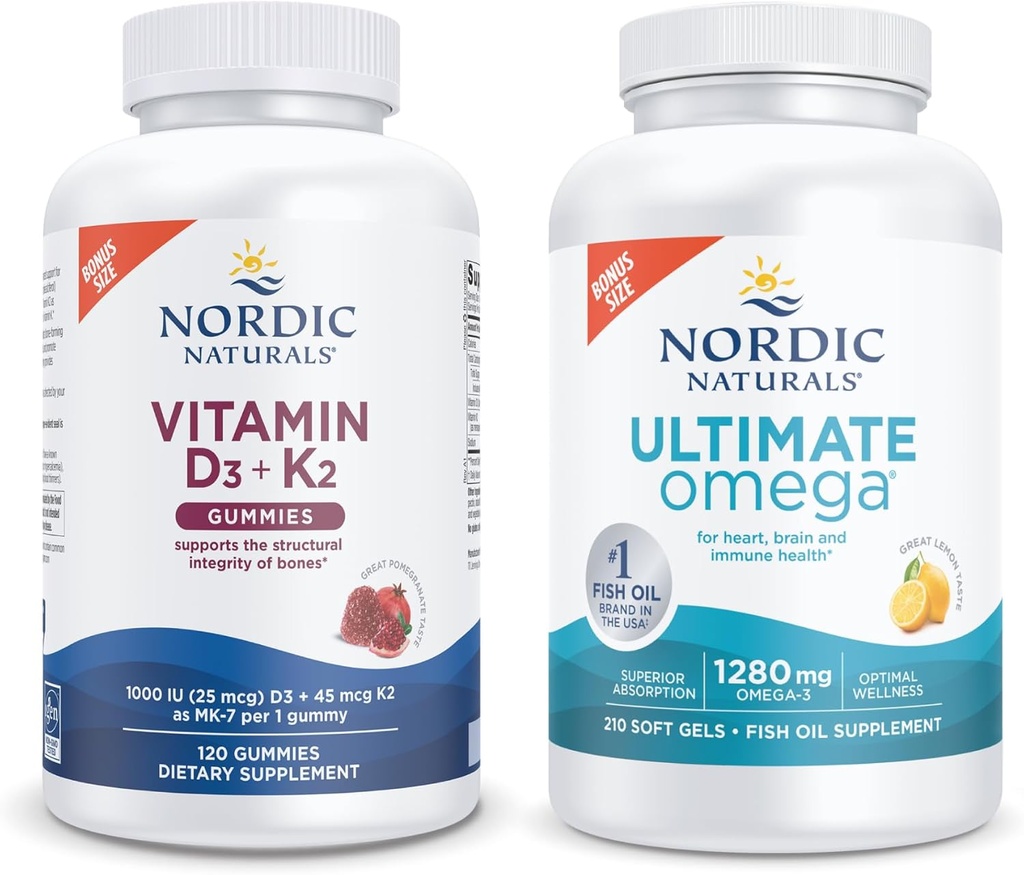 Nordic Naturals Starter Pack - Vitamin D3 + K2 Gummies, Ultimate Omega