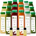 3 dages Juice Cleanse af Raw Fountain, All Natural Raw Detox Cleanse, Juicing for Body Rest, Cold Pressed Juice Fast, Great Way to Jumpstart a Healthier Diet, 18 flasker 12oz, 3 Ginger Shots