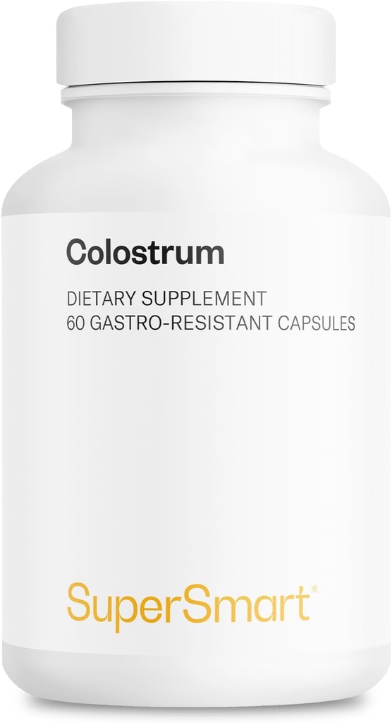 Supersmart - Colostrum 1000 mg - 30% IgG - Kan hjælpe med træthed - immunsystemet Booster to 124; Non- GMO & Gluten Free - 60 DR kapsler