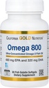 California Gold Nutrition Omega 800 Ultra- Koncentreret Omega-3 Fish Oil, kd- pur ® Triglycerid Form, 30 Fish Gelatine Softgels (1000 mg per Softgel)