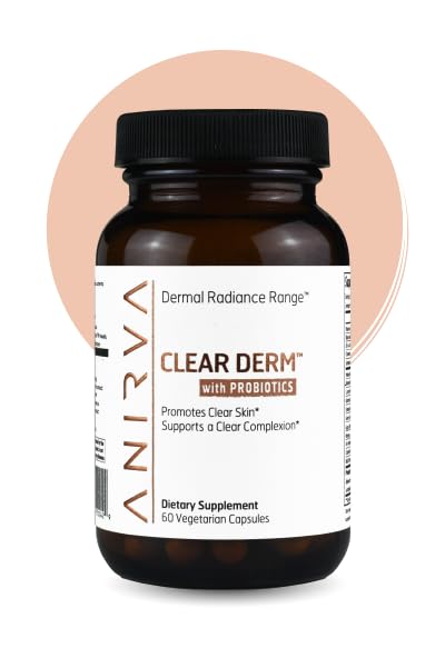 Klar hud supplement med zink & probiotika til voksne - Understøtter Hormonal Acne, breakouts & Rosacea - Acne piller til Clearer Complexion - Anirva ClearDerm