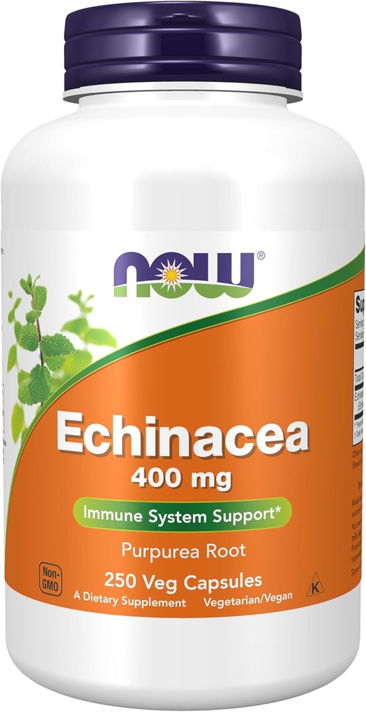 NU Kosttilskud, Echinacea (purpurea root) 400 mg, immunsystem support *, 250 Veg kapsler