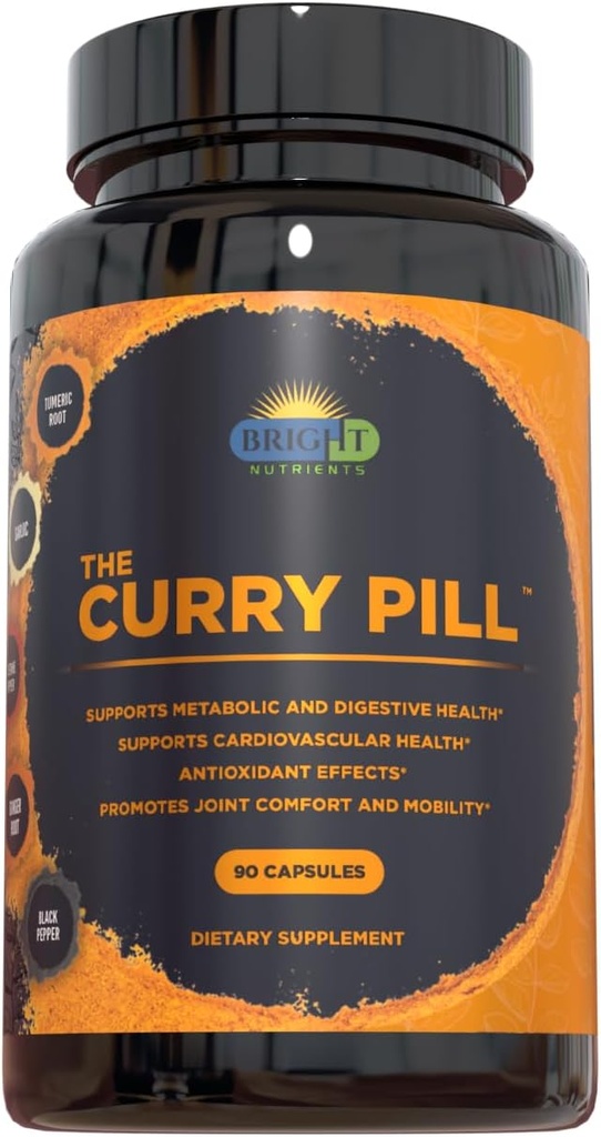 Curry Pill - 90 Greve Kosttilskud med høj-Curcumin gurkemeje, hvidløg, Ginger, Cayenne og sort peber