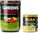 Nutrologi Grønne & frugter Powder- naturligt sourced superfood, chokolade (30 Servere) BCAA Natural, Plant Based BCAA Powder, Lemonade Flavor (30 Servere)
