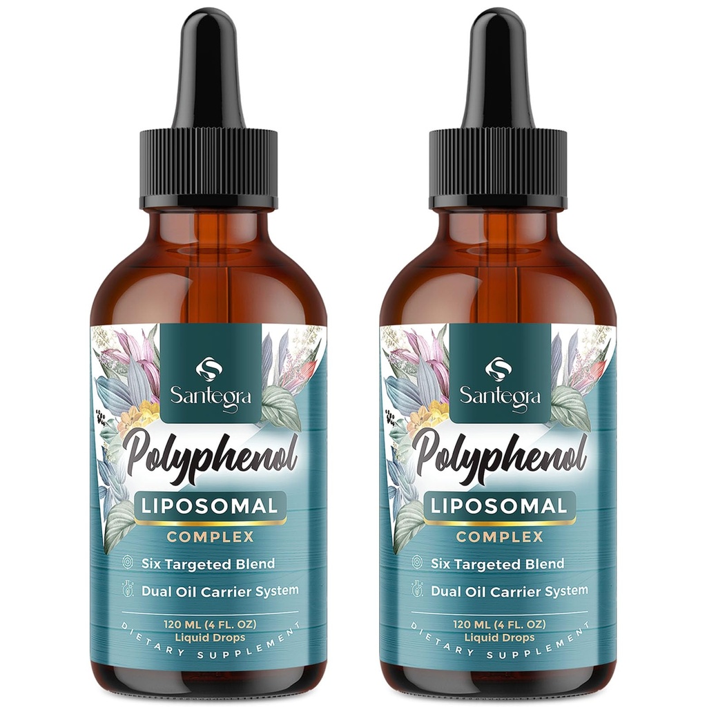Polyphenoler Supplement Liposomal, Over 27 Polyphenol Complex & kraftfuld antioxidant, med MCT & Olivenolie, Quercetin Extract, Hawthorn Berry Extract, for Age Defense, Energy, Immun, 240 ML